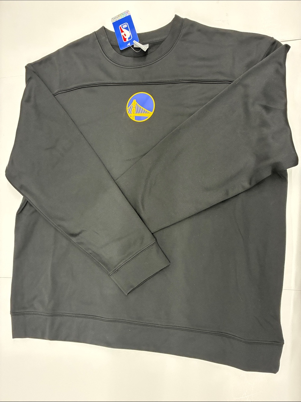 NEW CSA NBA Golden State Warriors Black Crewneck Sweatshirt Size XL